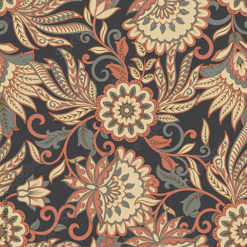 Floral seamless pattern. ethnic vector background