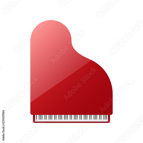 Red piano. Vector illustration.