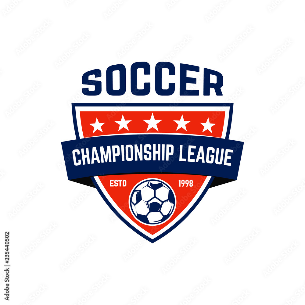 Soccer, football emblem. Design element for logo, label, emblem, sign. Soccer, football emblem. Design element for logo, label, emblem, sign.