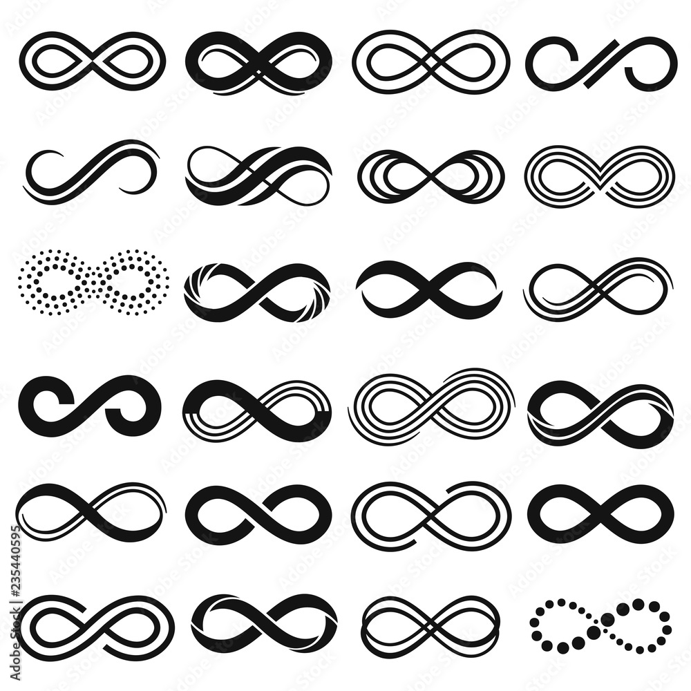 Infinity symbol. Infinit repetition, unlimited contour and endless ...