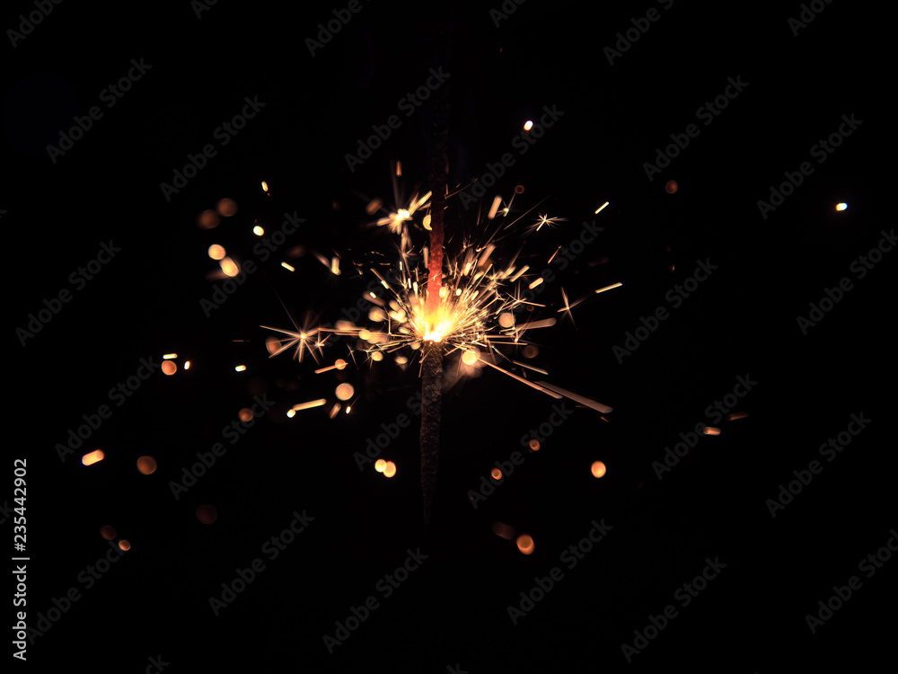 Obraz premium Sparkler on black background