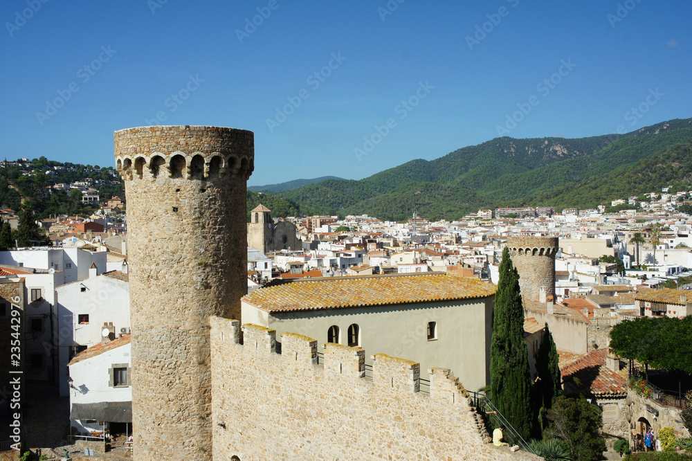 Tower of the fortress of Tossa de Mar.Spain.Catalonia.
