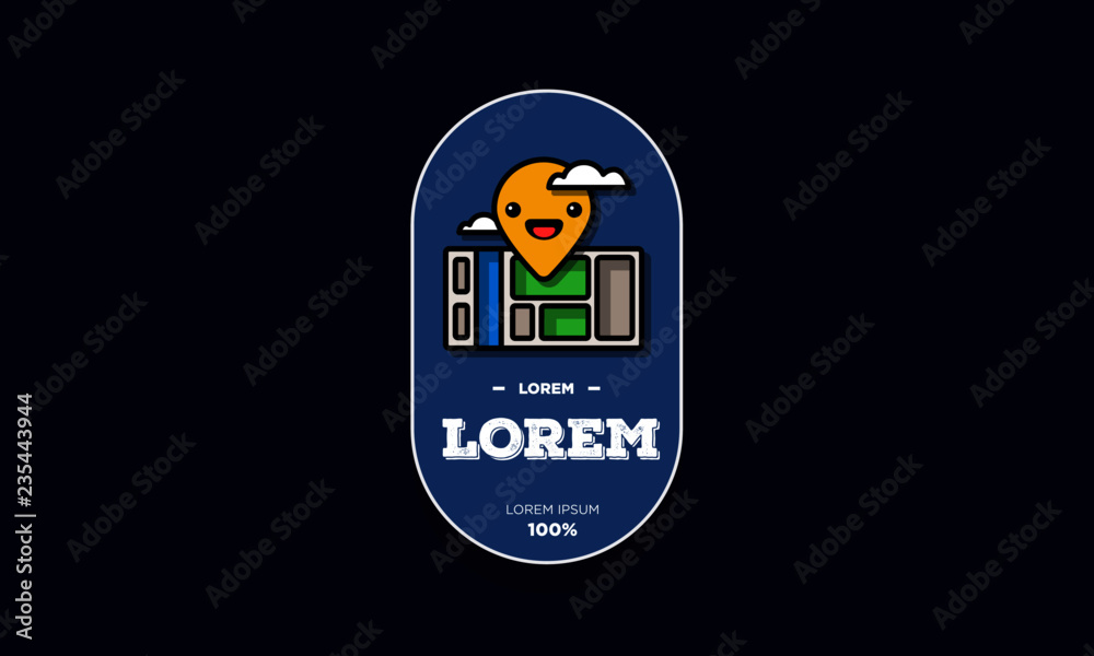 Location Pin Badge Flat Style Design Location Pin Badge Flat Style Design