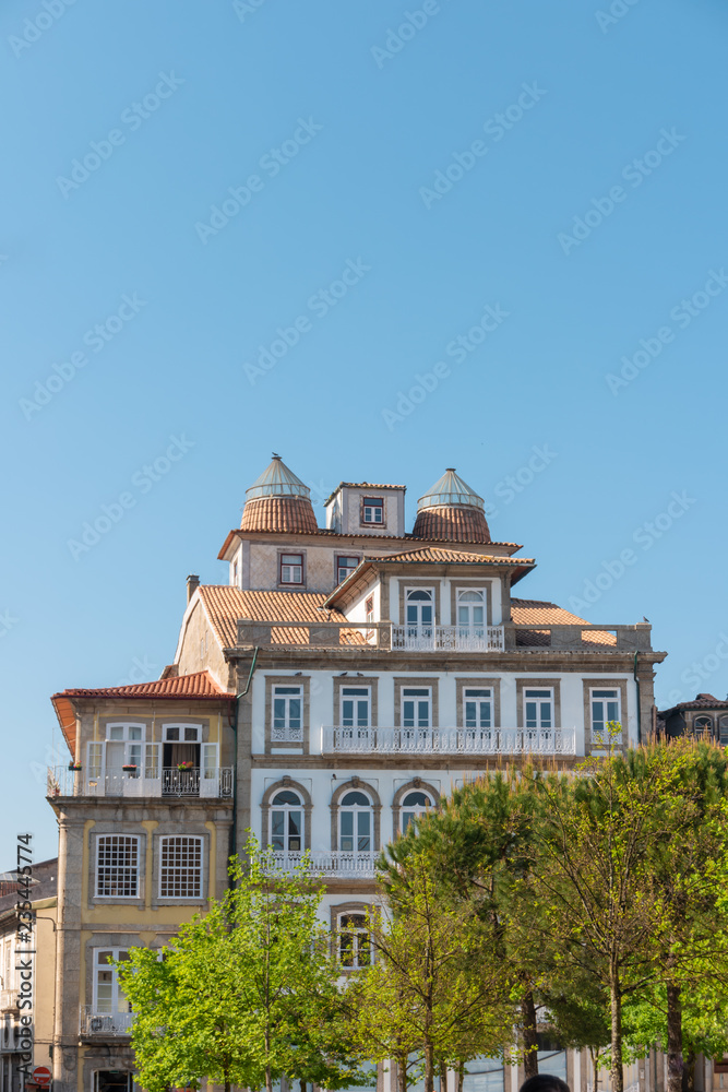 Obraz premium Architecture details on Largo do Toural of Historic Centre of Guimaraes Portugal. UNESCO World Heritage.