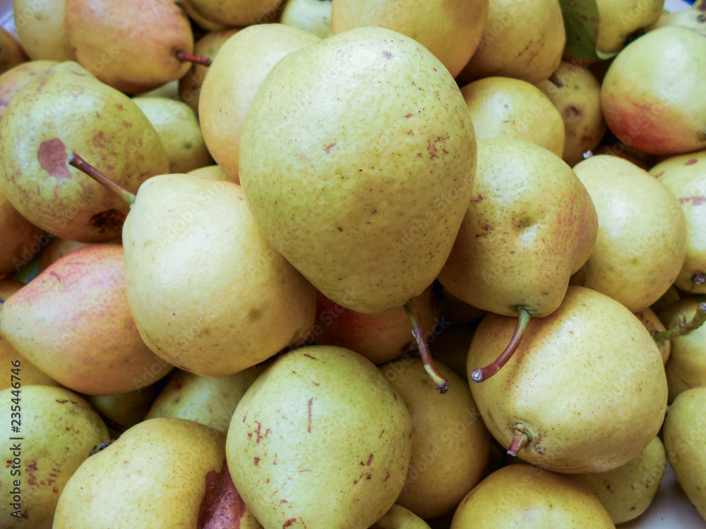 Pear texture: lots of pears collected in a bowl Pear texture: lots of pears collected in a bowl