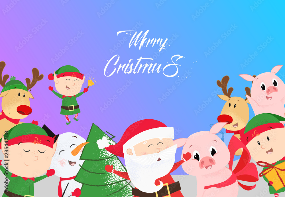 Merry Christmas gradient purple greeting card design Merry Christmas gradient purple greeting card design