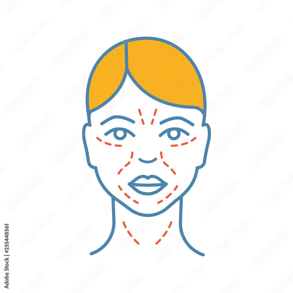 Mimic wrinkles color icon Mimic wrinkles color icon