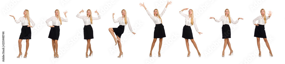 Businesswoman in business concept isolated on white Businesswoman in business concept isolated on white