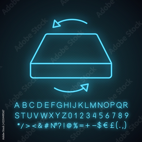 Dual season two-sided mattress neon light icon