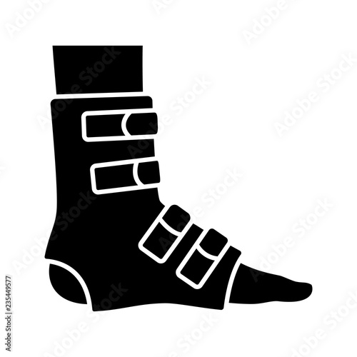 Foot ankle brace glyph icon
