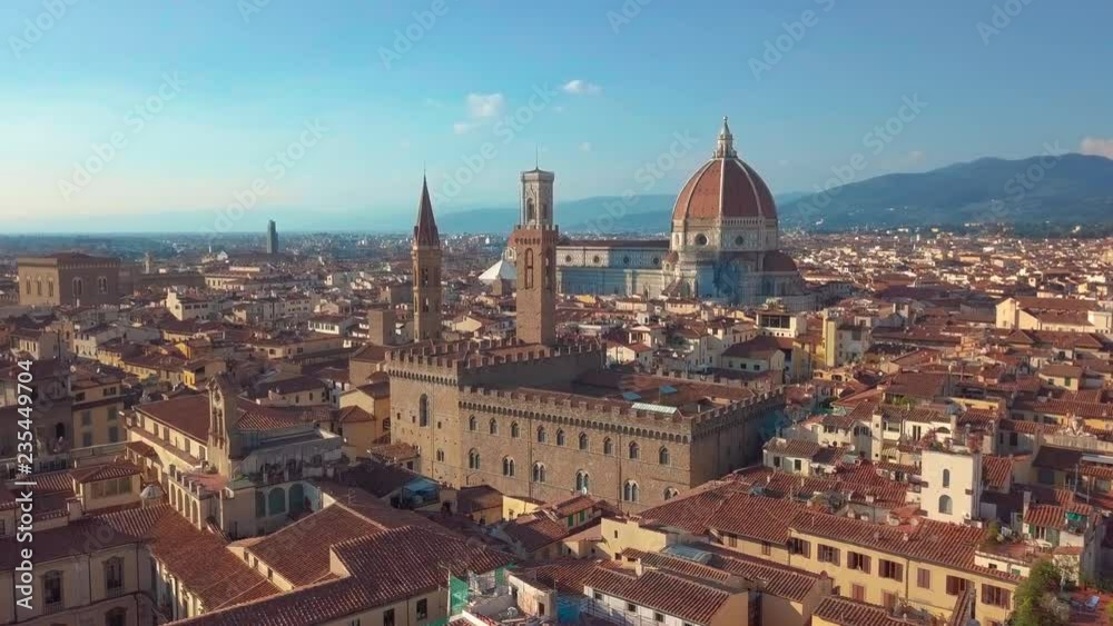 Aerial panoramic view of cityscape in Florence, Italy. Cathedral di Santa Maria del Fiore. Aerial panoramic view of cityscape in Florence, Italy. Cathedral di Santa Maria del Fiore.