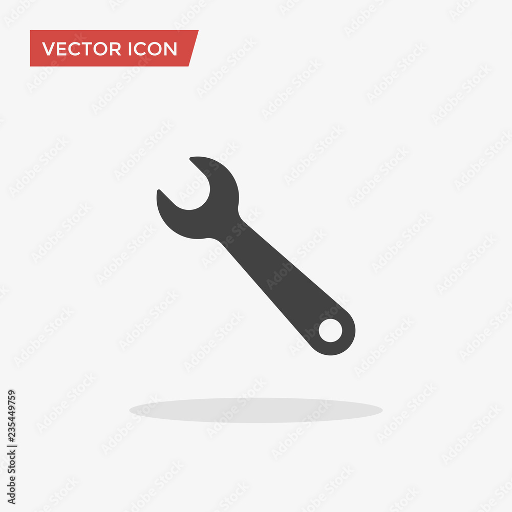 Wrench Icon in trendy flat style isolated on grey background. Spanner symbol for your web design, logo, UI. Vector illustration, EPS10. Wrench Icon in trendy flat style isolated on grey background. Spanner symbol for your web design, logo, UI. Vector illustration, EPS10.