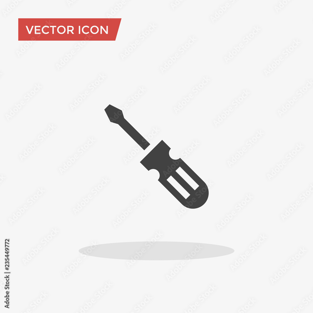 Screwdriver Icon in trendy flat style isolated on grey background. Vector illustration, EPS10. Screwdriver Icon in trendy flat style isolated on grey background. Vector illustration, EPS10.