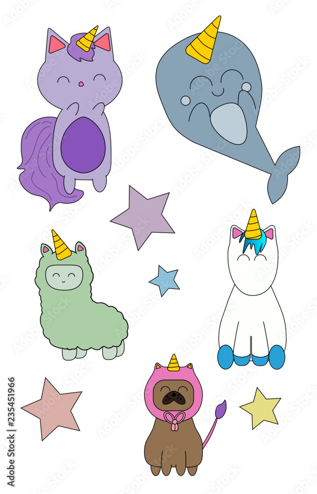 Obraz premium Unicorn Vectors