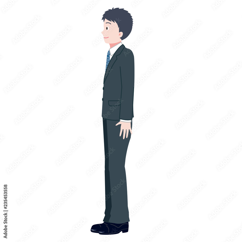 サラリーマン スーツ 男性 全身 横向き Stock Vector Adobe Stock