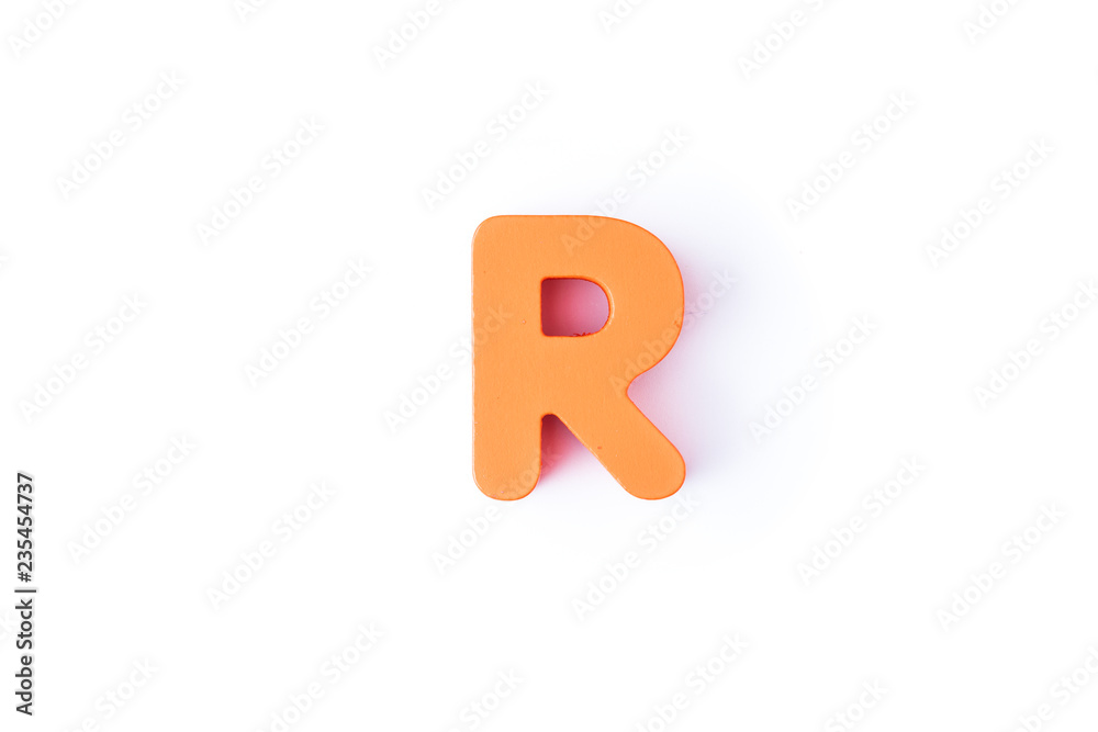 R letters in English on a white background. R letters in English on a white background.