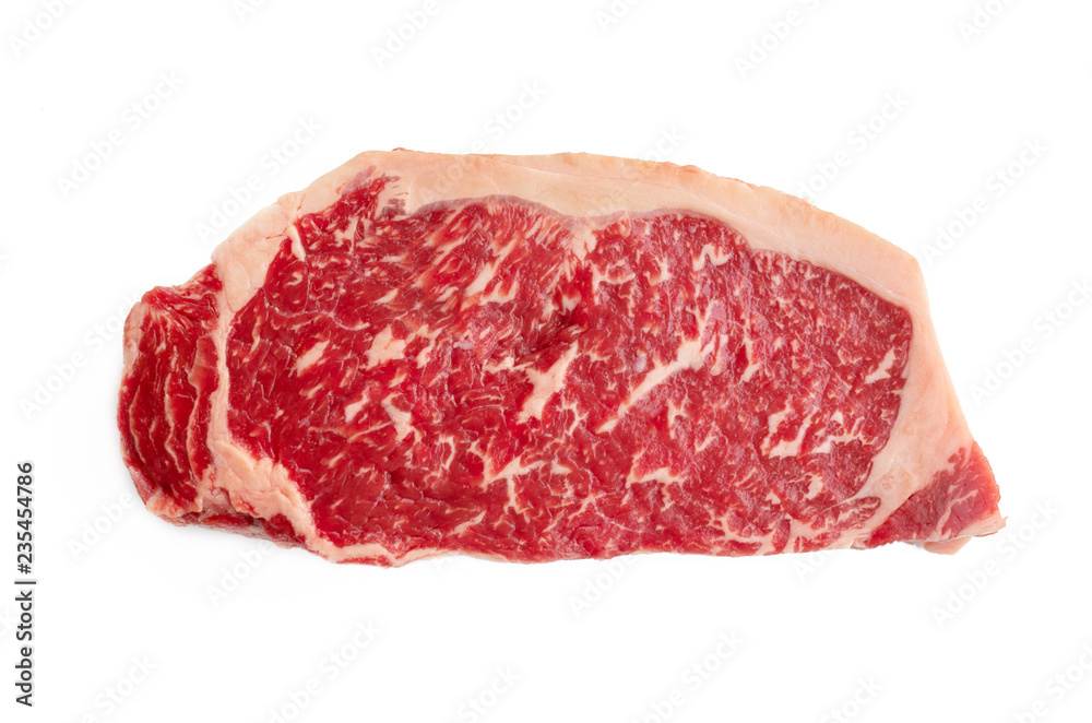 Prime beef loin New York strip steak