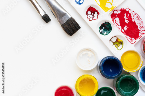 Palette and  brush equipment for Color paint background
