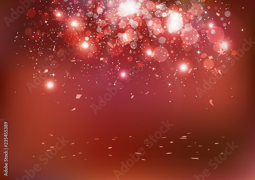 Celebration, Christmas party event, confetti falling on floor, scatter, explosion sparkle glowing rewards concept abstract background vector illustration © Hatcha