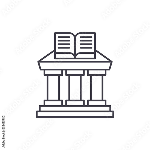 Ministry of education line icon concept. Ministry of education vector linear illustration, sign, symbol