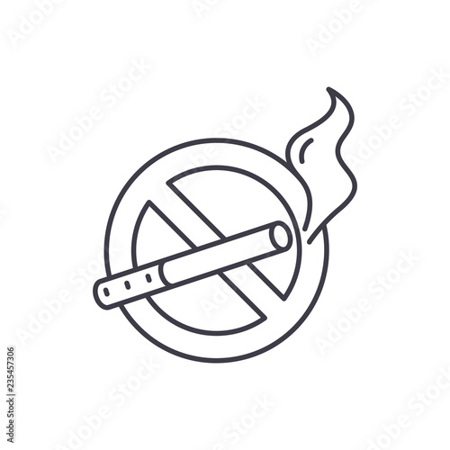 No smoking line icon concept. No smoking vector linear illustration, sign, symbol