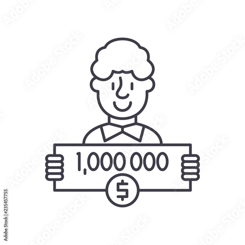 One million dollars line icon concept. One million dollars vector linear illustration, sign, symbol