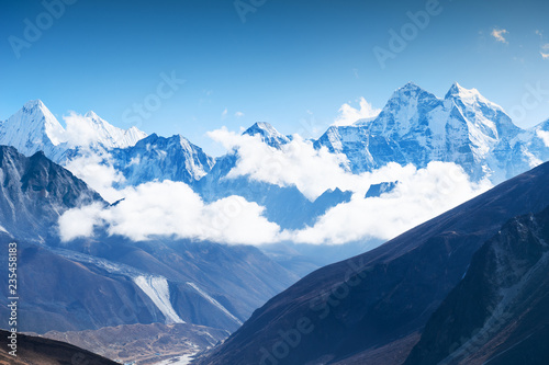 View of Mount Kangtega in Himalaya mountains, Nepal. Everest Base Camp trek, Sagarmatha national park
