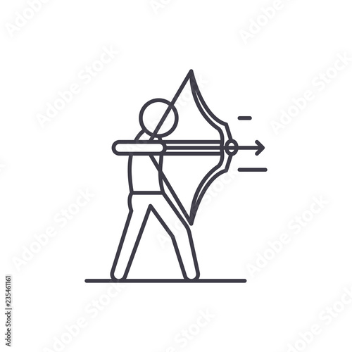 Purposefulness line icon concept. Purposefulness vector linear illustration, sign, symbol