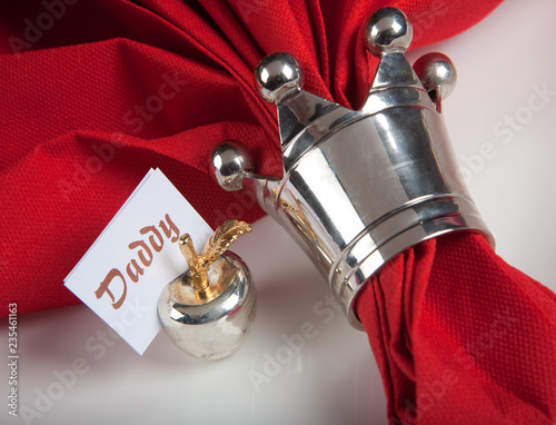 Принти на полотні Festive table in red and white 9