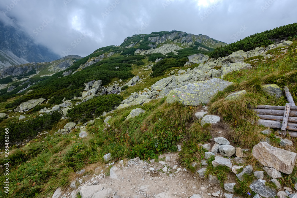 Distant mountain cores in slovakia Tatra mountain trails