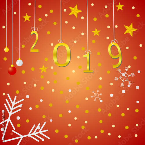 Happy new year 2019 and greetings Card background.