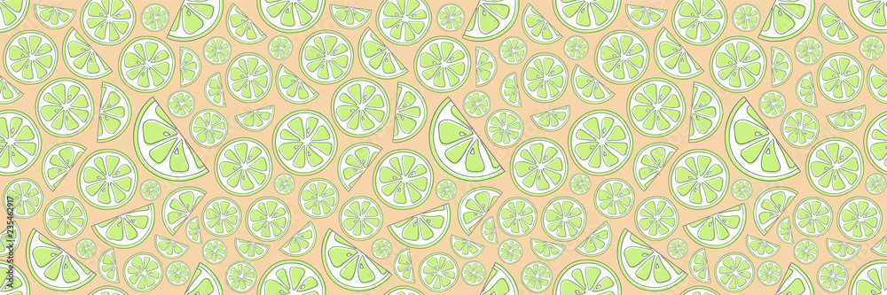 Colourful seamless texture with citruses. Vector.