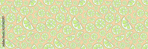 Colourful seamless texture with citruses. Vector.