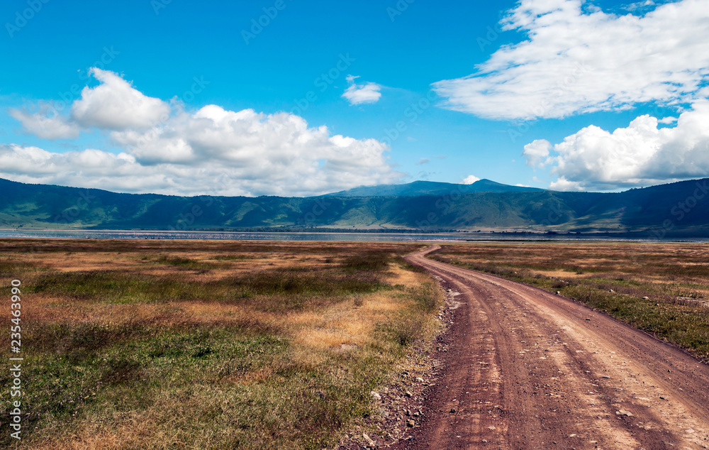 Mountains in Tanzania in the Ngorogoro Valley Mountains in Tanzania in the Ngorogoro Valley