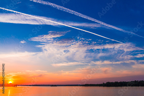 Sunset on the river