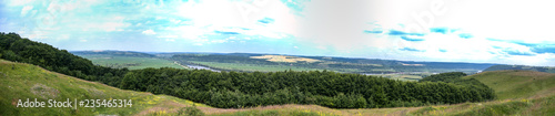 Panorama of the river bank in summer © onyx124