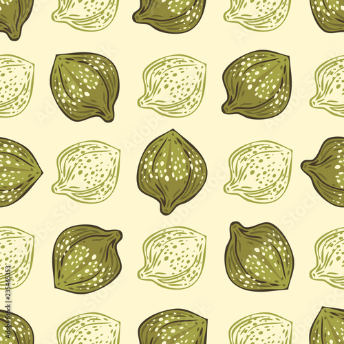 Seamless Pattern. Salted and Pickled Caper Bud