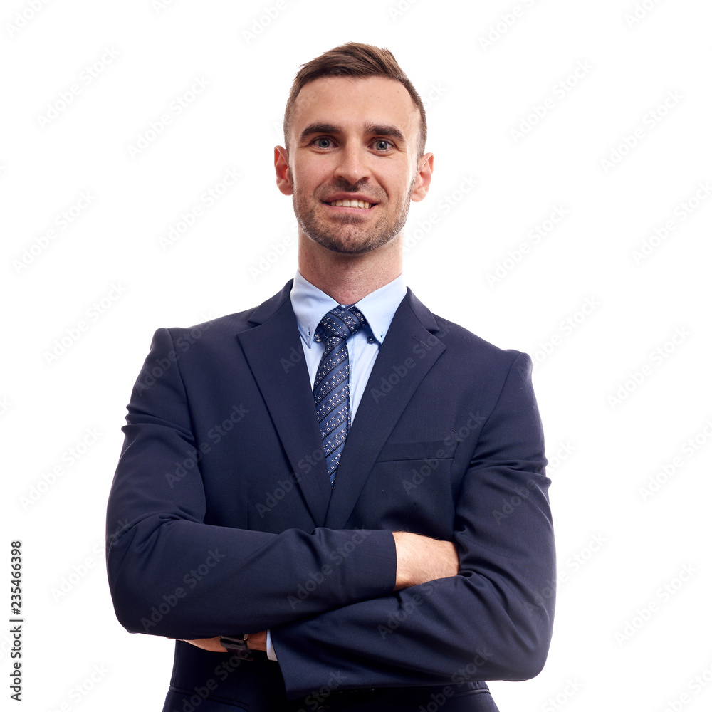 business, people and office concept - happy smiling businessman in suit business, people and office concept - happy smiling businessman in suit