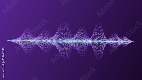 Equalizer with bright voice and sound imitation waves. Personal assistant and voice recognition. Vector EPS10.