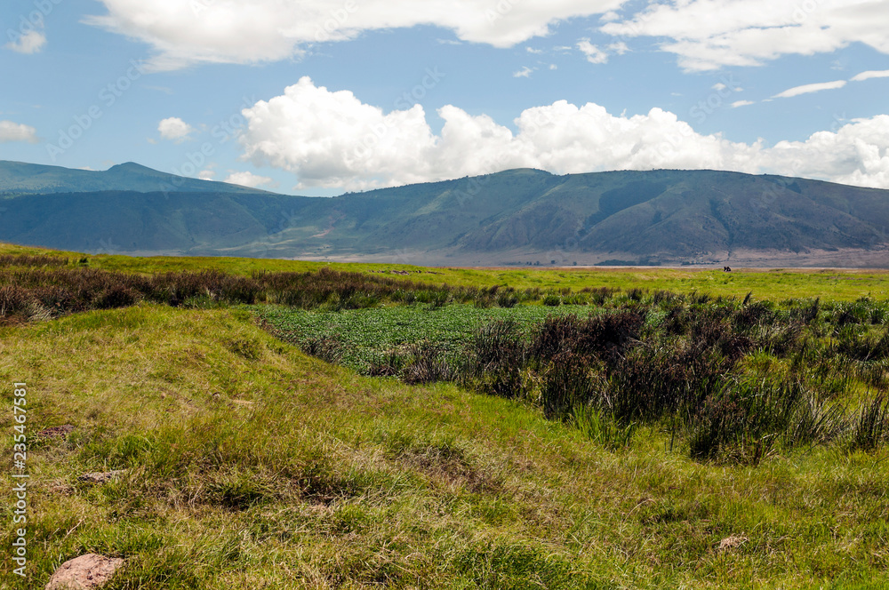 Mountains in Tanzania in the Ngorogoro Valley Mountains in Tanzania in the Ngorogoro Valley