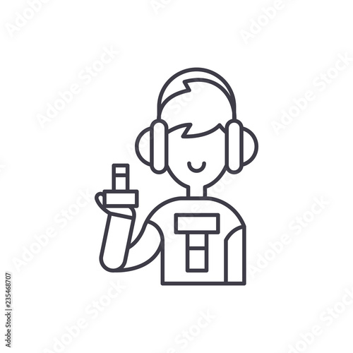 Teenager line icon concept. Teenager vector linear illustration, sign, symbol