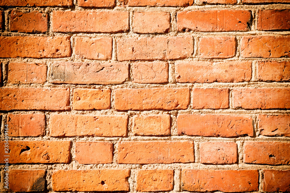 Obraz premium Red old brick wall texture for background