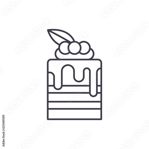 Tiramisu line icon concept. Tiramisu vector linear illustration, sign, symbol