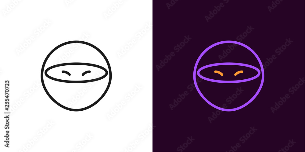 Ninja illustration. Vector icon of cartoon ninja Ninja illustration. Vector icon of cartoon ninja