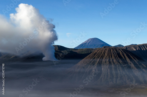 Mount Bromo active volcano and one of the most visited tourist attractions in East Java, Indonesia.