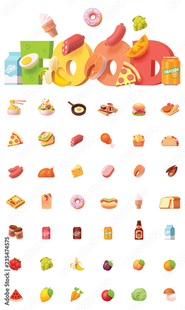 Vector food icon set