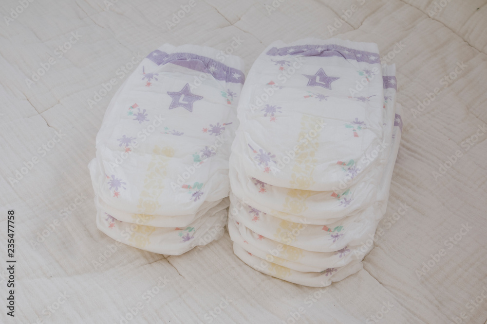 white diaper on the bed white diaper on the bed