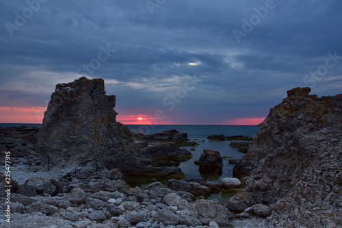 Raukgebiet Digerhuvud auf Gotland in Schweden photo