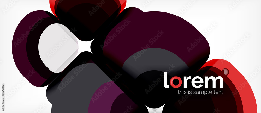 Round triangles geometric shapes composition Round triangles geometric shapes composition