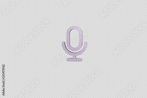 violet Micro 3D illustration on transparent background